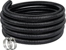 Pond Hose ID 1” × 25ft Black Corrugated Flexible Reinforced PVC Hose Vinyl Tubing for Pond Pump Fountain Garden Waterfall, Non-toxic & Kinkproof, with 2 clamps by GreenHaven Gardens