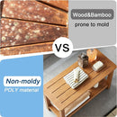 30'' Large Shower Bench Seat, Poly Lumber Bath Stool for Inside Shower Waterproof, HDPS Bathroom Chair for Shaving Legs with Adjustable Feet, Non-Slip & No Maintenance, Brown (30 x 13 Inches) by TinyTreasures Baby Boutique