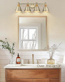 FEMILA Vanity Lights, 4-Lights Bathroom Light Fixtures Over Mirror, Antique Brass Wall Sconces Lamp with Hammered Metal Shade Finish, 4FG59B-4W BG by CozyNest Decor