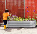 HOXHA Planter Raised Beds, 5X2X1 FT Land Guard Oval Galvanized Steel Planter Box, Metal Raised Garden Bed kit, for Outdoor Growing Fresh Veggies, Flowers, Herbs, and Succulents by GreenHaven Gardens