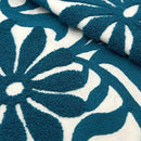 Alysheer Farmhouse Floral Leaves Embroidered Decorative Throw Pillow Cover 18x18 inches, Boho Tufted Flowers Embroidery Pattern Chic Cotton Cushion Case for Couch Bed Sofa Living Room(Teal Blue) by CozyNest Decor