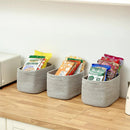 Small Cotton Rope Basket – Storage Bin for Organizing (10.6" x 6.7" x 6.7"), Bathroom Storage Basket for Shelf, Counter & Closet（Grey） by GreenHaven Gardens