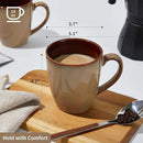 Coffee Mug 16 oz, Ceramic Coffee Mugs Set of 4, Reactive Glaze Mug for Latte/Tea/Cappuccino, Large Stackable Mug Set for Men, Women, Dad, Mom, Dishwasher & Microwave Safe, Brown Yellow by CozyNest Decor