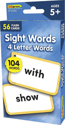 Teacher Created Resources Sight Words Flash Cards - 4 Letter Words (EP62040, 3-1/8" x 5-1/8" by TinyTreasures Baby Boutique