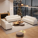 3 Pieces Corduroy Couch Set for Living Room, 3 Seater*2 & Loveseat Cloud Sofa, Deep Seat Floor Couch for Bedroom, Futon Modern Sofa Bed, White Corduroy by CozyNest Decor