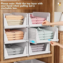 SNSLXH 5 Pack Stackable Closet Storage Basket, Multifunctional & Foldable Closet Organizer for Bathroom Kitchen Laundry Room Wardrobe Storage, Space-Saving Clothes Storage Drawer Organizer, White by CozyNest Decor