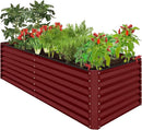 Best Choice Products 8x4x2ft Outdoor Metal Raised Garden Bed, Deep Root Planter Box for Vegetables, Flowers, Herbs, and Succulents w/ 478 Gallon Capacity - Royal Red by GreenHaven Gardens