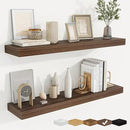 fuqing Floating Shelves for Wall, Bathroom Shelf Wall Mounted for Storage, Shelves with Invisible Bracket for Bedroom, Kitchen, Living Room, Farmhouse Small Book Shelf, 36 Inch Set of 2, Walnut by CozyNest Decor