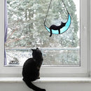 BOXCASA Sleeping Cat Stained Glass Windown Hanging,Black Cat on Moon Beautiful Handcrafted Sun Catcher Gifts for Daughter,Mothers Day,Christmas and Cat Lover by GreenHaven Gardens