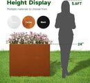 Galvanized Steel Metallic Heavy Planter for Outdoor Plants Metal Outdoor Planter Spliced Flower Box with Partitions for Outside,Indoor,Garden (Corten, 24 * 10 * 24) by CozyNest Decor