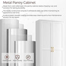 71" Tall Metal Pantry Cabinet, White Kitchen Pantry Storage Cabinet with 4 Adjustable Shelves and Gold Handles, Cupboard for Kitchen, Dining Room, Living Room, Bathroom by CozyNest Decor
