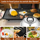 Griddle Accessories Set of 25, Leonyo Flat Top Grill Accessories, Professional BBQ Tool with Enlarged Spatulas Scraper, Basting Cover, Smash Burger Press, Carry Bag for Outdoor Barbecue, Wood Handle by GreenHaven Gardens