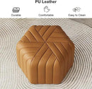 homary 18.5" Hexagonal Pouf Ottoman Upholstered, Velvet Footrest Rest Stools Modern Sofa Footrest Entryway Shoe Changing Stool, Low Coffee Table Footstool for Living Room/Bedroom/Entrway-Brown by CozyNest Decor