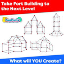Power Your Fun Fun Forts Kids Tent - 81 Pack Fort Building STEM Toys Kit, Construction Toys Play Tent Indoor and Outdoor Playhouse for Kids with 53 Rods and 28 Spheres (Red, Blue) by TinyTreasures Baby Boutique