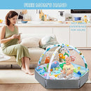 Baby Gym Play Mat, 8-in-1 Tummy Time Mat & Activity Gym Mat Ball Pit with Detachable Toys, Washable Infant Play Mat for Visual, Hearing, Sensory, Motor Development, Newborn Baby Toys Gift for Toddler 0-3-6-9-12 Months Easy to Install by TinyTreasures Baby Boutique