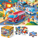 Jumbo Floor Puzzle for Kids,Fire Rescue Jigsaw Large Puzzles,48 Piece Firefighter Fireman Fire Truck Puzzle for Toddler Ages 3-5,Children Learning Preschool Educational Toys,Gift for 4-8 Years Old by TinyTreasures Baby Boutique