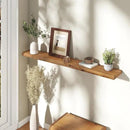 55" Floating Shelves, Live Edge Elm Wood Floating Shelf for Wall, Wall-Mounted Display Shelves with Invisible Heavy-Duty Bracket, Long Floating Shelf for Bathroom, Kitchen, Living Room, Natural Color by CozyNest Decor