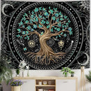 Lunerfex Tree of Life Tapastry Butterfly Moon Tapastry Flower Green Tree Tapestries Mandala Wall Hanging for Bedroom and Living Room Decor 44×60 Inches by CozyNest Decor