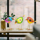 Birds Garden Decor for Outside: Metal & Glass Bird Yard Art, Craft Statue Lawn Ornaments for Outdoor, Housewarming Birthday Gifts for Women (3 PCS) by GreenHaven Gardens