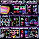 112PCS Glow in the Dark Party Supplies for Kids Adults, Light Up Party Favors with Light Up Glasses, 50 Glow Sticks Bulk Pack for DIY Bracelets Necklaces, Neon Party Supplie Decorations for Hallowee by TinyTreasures Baby Boutique