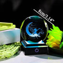 Qianwei Moon Fairy 3D Crystal Ball Laser Engraved Fairy Glass Ball Fairy Night Light Decorative Globes 3D Crystal Moon Sphere Fairy Gifts for Girl Her Fairy Lover by GreenHaven Gardens