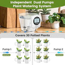 98FT Automatic Plant Waterer Indoor - Chtoocy Dual Pumps Independent Automatic Watering System for 30 Potted Plants, Drip Irrigation System Vacation Plant Watering Device with Programmable Water Timer by GreenHaven Gardens