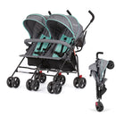Dream On Me Volgo Twin Umbrella Stroller in Mint, Lightweight Double Stroller for Infant & Toddler, Compact Easy Fold, Large Storage Basket, Large and Adjustable Canopy by TinyTreasures Baby Boutique