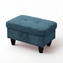 Ottoman Rectangular Storage Ottoman Bench, Flannel Footrest Stool Footstool with Lid for Living Room, Bedroom, Entryway, Lake Blue, 28.5"x19"x17.5" by CozyNest Decor