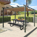 4FT Metal Picnic Tables for Outdoors, Commercial Rectangular Picnic Table and Bench Set for Outside, Patio, Garden, Backyard, Porch, Surface Mount, Black by GreenHaven Gardens