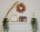 22 Inch Fall Chrysanthemum Wreath Harvest Floral Wreath with Apples Pinecones Berries and Eucalyptus Maple Leaves for Fall Thanksgiving Halloween Mantel Table Outdoor Front Door Wall Window by CozyNest Decor