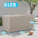260 Gallon Large Resin Deck Box, Lockable Outdoor Storage Box for Patio Cushions Storage Furniture,Garden Tools, Pool Supplies, Weatherproof and UV Resistant- Grey Rattan (260 Gallon) by CozyNest Decor