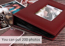RECUTMS Photo Album 200 Pocket Album Black Page Leather Cover 4x6 Photo Sleeves Boy Girl Family Wedding Photo Albums Wedding Holiday （Brown） by TinyTreasures Baby Boutique