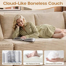 Cloud Sectional Couches for Living Room,U Shaped Modular Sofas No Assembly,135x79 Inches Plush Corduroy Oversized Floor Couch Set with Deep Seat Chaise,Beige by CozyNest Decor