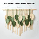 Macrame Wall Hanging Boho Wall Tapestry Handmade Woven Leaf Wall Decor Crochet Wall Art for Home Office Apartment (Green, 51.2" W x 34.3" L) by CozyNest Decor