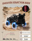 12V Ride on Toys for Kids, Licensed Ford Bronco Raptor Children Electric Vehicles, Toddler Battery Powered Car with Double Doors, 3 Point Safety Belt, Led Lights (12V, Black) by TinyTreasures Baby Boutique