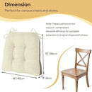 Non Slip Chair Cushions for Dining Chairs Set of 4 Kitchen Chair Cushions 18"x18"x3" Turfted Chair Pads Comfortable and Soft Seat Cushion with Ties, Beige by CozyNest Decor