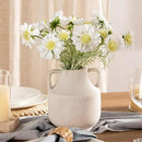 Mitt&Ditt Ceramic Flower Vase with Handles, 8 inch Tall Off-White Vase, Decorative Terracotta Vases, Farmhouse Rustic Pottery Vases for Home Decor, Living Room, Table by CozyNest Decor