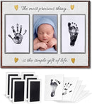 Baby Hand and Footprint Kit with Photo & Birth Details, Inkless Hand and Footprint Kit, Newborn Keepsake Plaque, Baby Shower Gifts (STYLE 2 (Baby Shower) (Most Precious Thing)) by TinyTreasures Baby Boutique