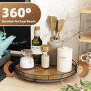 Acacia Wood 13" Lazy Susan Turntable Organizer for Table Top, Farmhouse Round Wooden Lazy Susan for Cabinet Kitchen Centerpieces Coffee Table, for Condiments Spices, Bathroom Vanity Tray Decor by CozyNest Decor