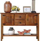 Solid Wood Farmhouse Console Table,Sofa Table with Storage Drawers and Shelves,Entryway Table for Entry Hallway Foyer,Fully Assembled (48" Brown) by CozyNest Decor