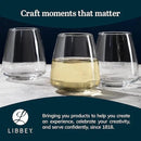 Libbey Stackable Stemless Wine Glasses Set of 6, Tapered Bulb Shaped All Purpose Wine Glass Set, Dishwasher Safe Glass Wine Glasses, Cocktail by CozyNest Decor