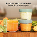 KeaBabies 12pk 4oz Glass Baby Food Containers with Lids - Leak-Proof, Microwavable Small Glass Jars, Baby Purees & Toddler Snack Storage Containers, BPA-Free, Dishwasher & Freezer Safe (Sage) by TinyTreasures Baby Boutique