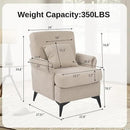 KCC Mid-Century Accent Chairs,Chenille Modern Upholstered Single Sofa,Cozy Armchair with Back for Bedroom/Office/Cafe,Begie by CozyNest Decor