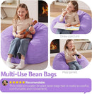 Homguava 2FT Bean Bag Chair,Teardrop Bean Bags Small Beanbag Chair with Memory Foam Filled and Ultra Soft Corduroy Cover for Living Room, Bedroom (Small,Purple) by TinyTreasures Baby Boutique