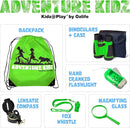 Adventure Kidz Outdoor Exploration Kit, Children’s Binoculars with Case, Flashlight, Compass, Whistle, Magnifying Glass, Backpack. Great Kids Gift Set for Camping, Hiking, STEM and Pretend Play by TinyTreasures Baby Boutique