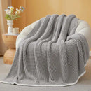 Snuggle Sac Ultra Soft Waffle Throw Blanket for Couch Bed Sofa 50x60 inches, Reversible Grey Blanket Microfiber Fluffy Fuzzy Cozy Knit Throws for Women Mothers Birthday Gifts by CozyNest Decor