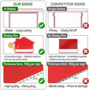 3PC For Sale By Owner Sign with Stakes, 17 Inches by 13 Inches - Double Sided Signs - Corrugated Plastic - FSBO Yard Sign for Home House Real Estate
