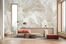 Banana Leaf Wallpaper Beige Tropical Plants Leaves Wall Mural Living Room Bedroom (Not Peel and Stick) by CozyNest Decor