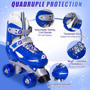 Rainbow Toddler Roller Skates - Size 4 Adjustable | Light Up Quad Skates for Girls & Boys Beginners Aged 3-12 by TinyTreasures Baby Boutique
