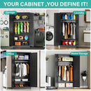 SISESOL Metal Wardrobe Cabinet with Hanging Rod,Black Armoire Wardrobe Closet,Metal Clothing Storage Cabinet with Adjustable Shelves and Doors,72" Cloth Storage Cabinets for Home,Living/Laundry Room by CozyNest Decor